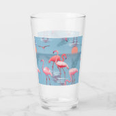 Flamingo's Patroon 1 Glas (Achterkant)