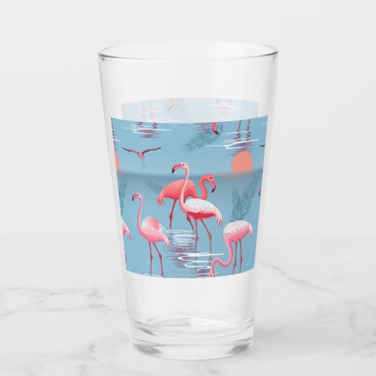 Flamingo's Patroon 1 Glas (Voorkant)