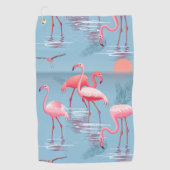 Flamingo's Patroon 1 Golfhanddoek (Voorkant)