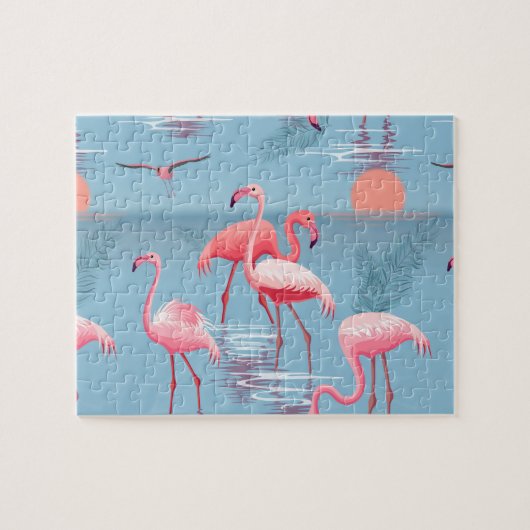 Flamingo's Patroon 1 Legpuzzel (Horizontaal)
