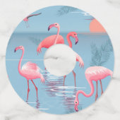 Flamingo's Patroon 1 Wijnglaslabel (Voorkant)