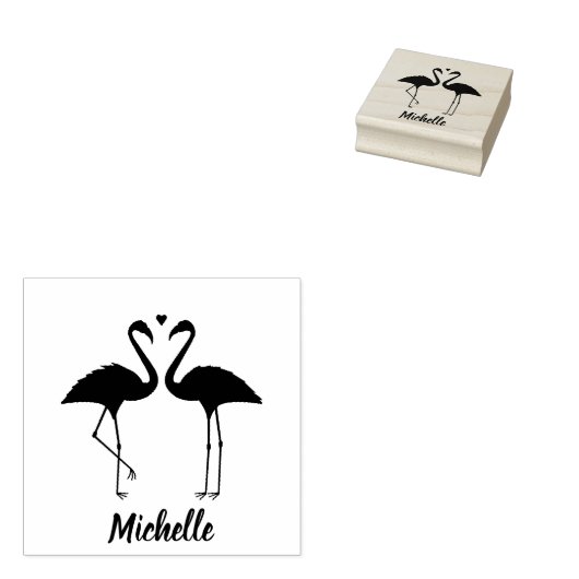 Flamingos Personalized Rubberstempel (Gestempeld)