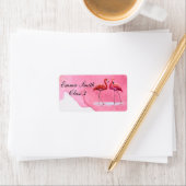 Flamingos Personalized School Label (Insitu)