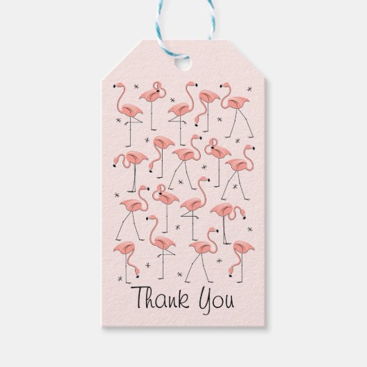 Flamingos Pink Bedankt labels Cadeaulabel (Voorkant)