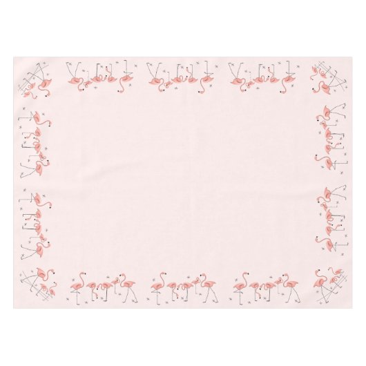 Flamingos Pink border tablecloth Tafelkleed (Voorkant (Horizontaal))