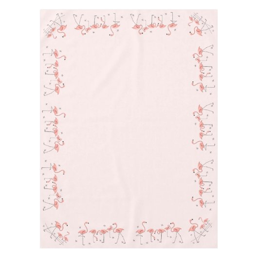Flamingos Pink border tablecloth Tafelkleed (Voorkant)