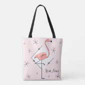 Flamingos Pink diamond name over de canvas tas (Achterkant)