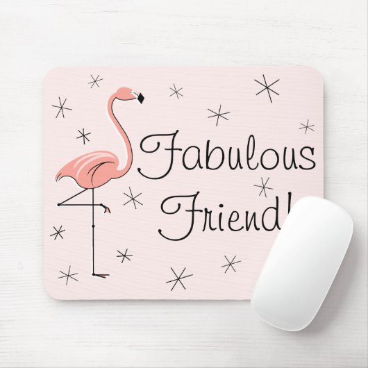 Flamingos Pink "Fabulous Friend" mousepad Muismat (Met muis)