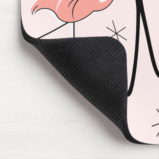 Flamingos Pink "Fabulous Ma" mousepad Muismat (Hoek)