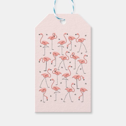 Flamingos Pink gift labels Cadeaulabel (Voorkant)