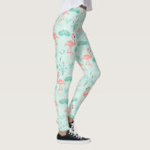 Flamingos Pink Green Tropical Birds Trendy Leggings (Rechts)