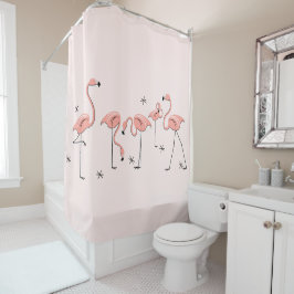 Flamingos Pink Group douchegordijn
