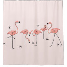 Flamingos Pink Group douchegordijn