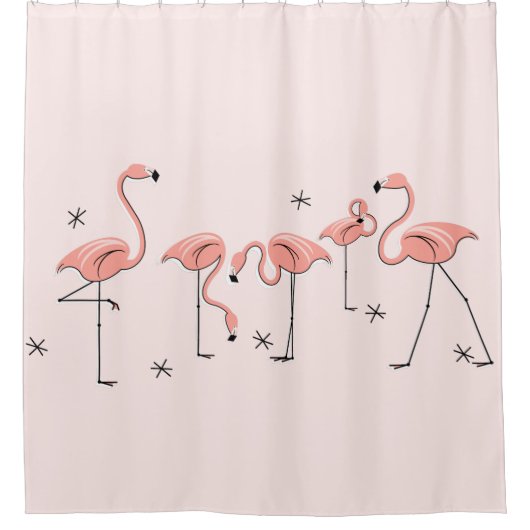 Flamingos Pink Group douchegordijn (Voorkant)