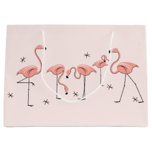 Flamingos Pink Group gift grote tas Large Cadeautasje