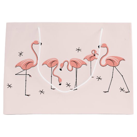 Flamingos Pink Group gift grote tas Large Cadeautasje (Voorkant)