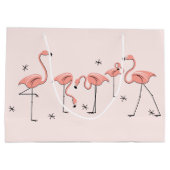 Flamingos Pink Group gift grote tas Large Cadeautasje (Achterkant)