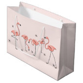 Flamingos Pink Group gift grote tas Large Cadeautasje (Voorkant Gekanteld)