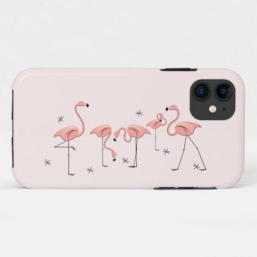 Flamingos Pink Group iPhone 11 hoesje (Achterkant (horizontaal))
