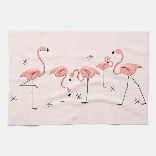 Flamingos Pink Group keukenhanddoeken (Horizontaal)