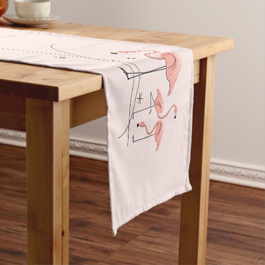 Flamingos Pink Group table runner Korte Tafelloper (Voorbeeld)