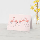 Flamingos Pink Group-tekstreetkaart Kaart (Gele Bloem)