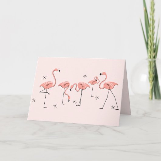 Flamingos Pink Group-tekstreetkaart Kaart (Voorkant)