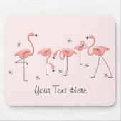 Flamingos Pink Group "Text" mousepad Muismat (Voorkant)