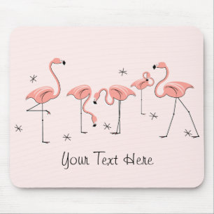 Flamingos Pink Group "Text" mousepad Muismat