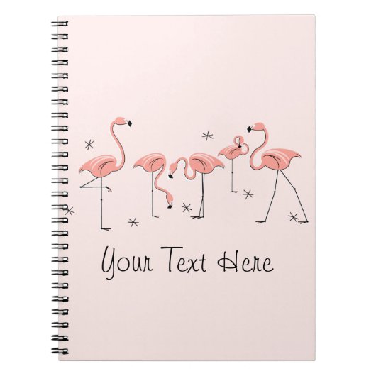 Flamingos Pink Group Text notitieboek (Voorkant)