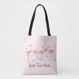 Flamingos Pink Group Text over tas