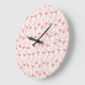 Flamingos Pink klok rond (Hoek)