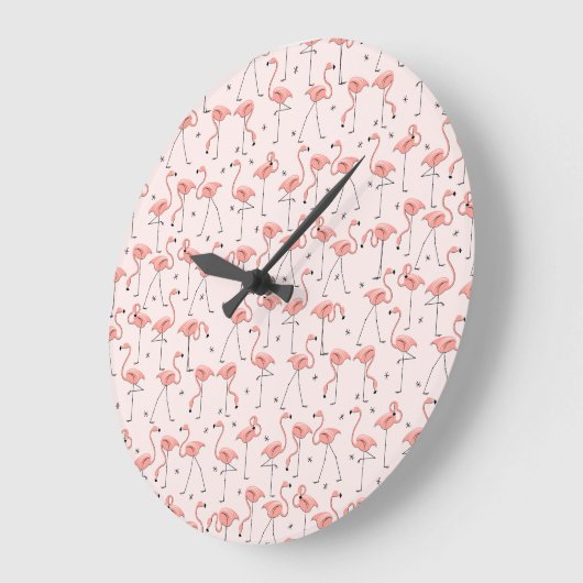 Flamingos Pink klok rond (Hoek)