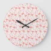 Flamingos Pink klok rond (Voorkant)