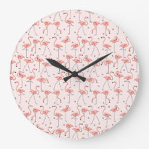 Flamingos Pink klok rond
