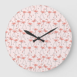 Flamingos Pink klok rond