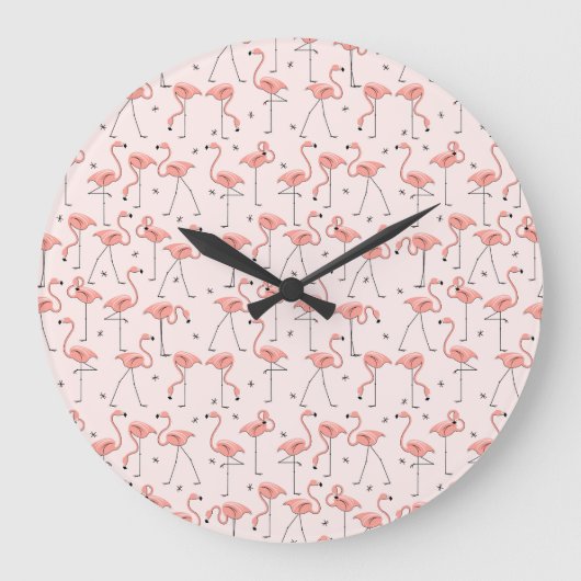 Flamingos Pink klok rond (Voorkant)