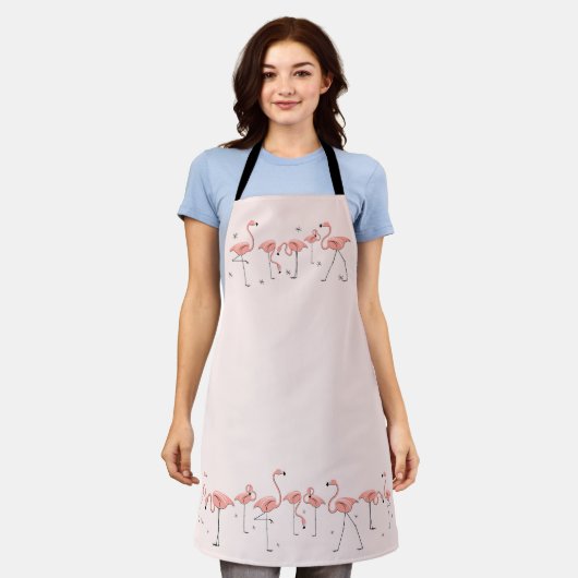 Flamingos Pink Line Apron Schort (Gedragen)