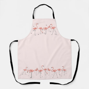 Flamingos Pink Line Apron Schort