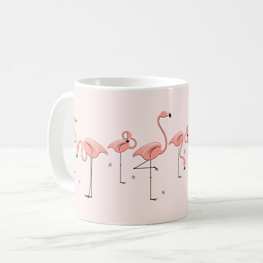 Flamingos Pink Line mok (Voorkant links)