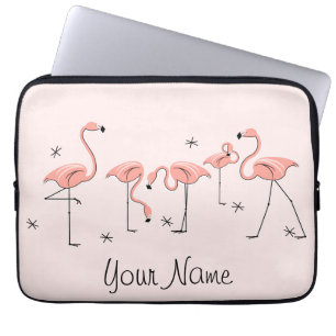 Flamingos Pink Line Name laptophoes Laptop Sleeve