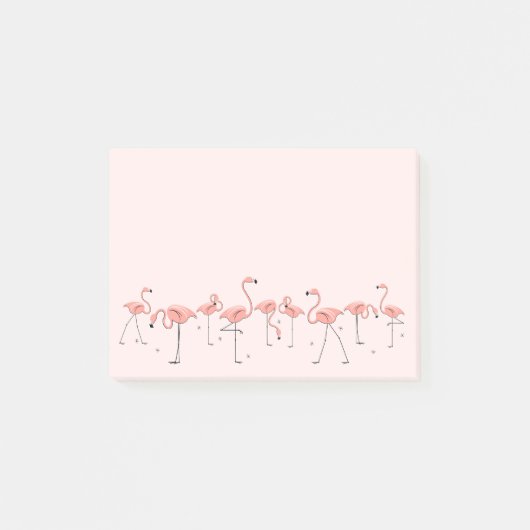 Flamingos Pink Line Post-it® Notes (Voorkant)
