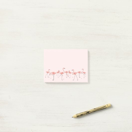Flamingos Pink Line Post-it® Notes (Op bureau)