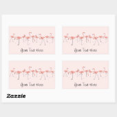 Flamingos Pink Line sticker rechthoek (Vel)
