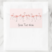 Flamingos Pink Line sticker rechthoek (Tas)