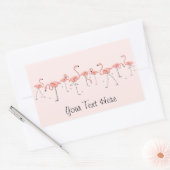 Flamingos Pink Line sticker rechthoek (Envelop)