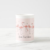 Flamingos Pink Line Text bone china mok (Voorkant)