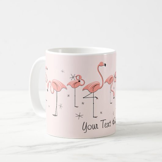 Flamingos Pink Line 'Text' mok (Voorkant links)