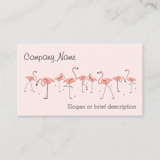 Flamingos Pink Line visitekaartje (Voorkant)