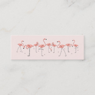 Flamingos Pink Line visitekaartje side text skinny